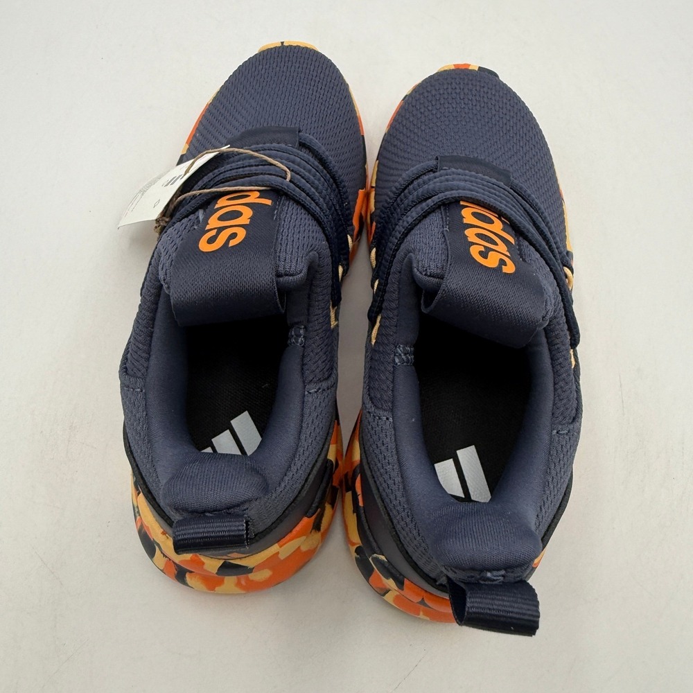 adidas Lite Racer Adapt 7.0 K Shoes Kids Size 1 Navy Orange Running JS2286 - Picture 5 of 8